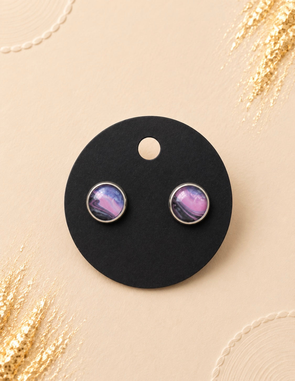 Amethyst Mist Stud Earrings