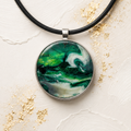 Emerald Wave Statement Pendant Necklace