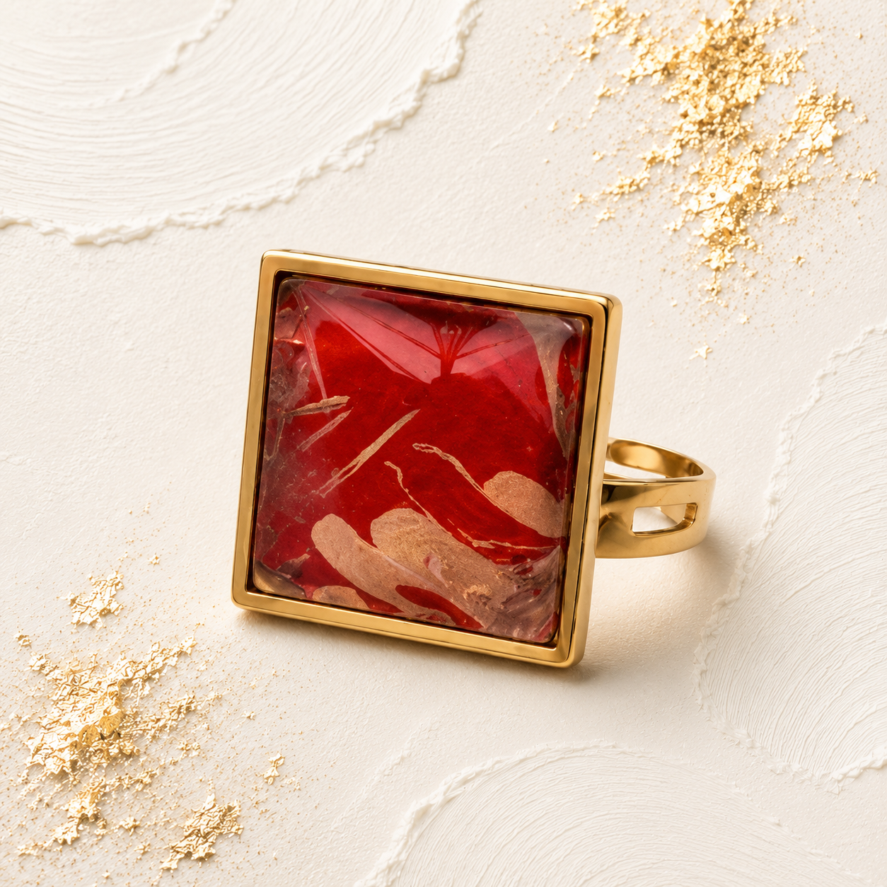 Crimson Ember Statement Ring