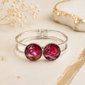 Crimson Bloom Double Cuff Bracelet
