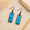 Ocean Mist Rectangle Drop Earrings