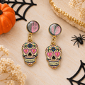 Sugar Skull Halloween Drop Earrings
