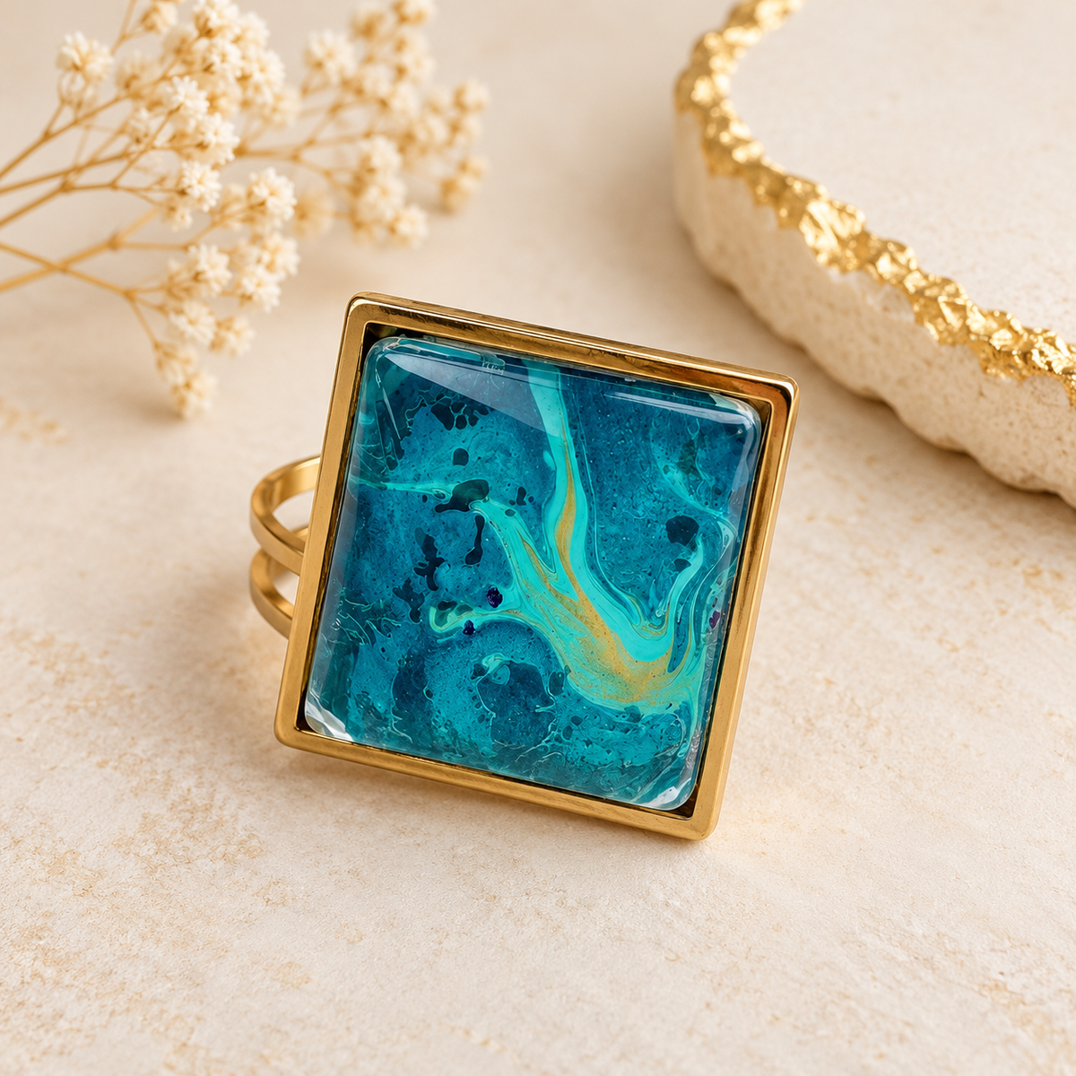 Turquoise Tide Statement Ring