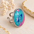 Turquoise & Pink Oval Everyday Ring