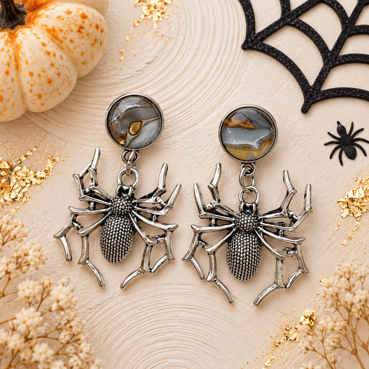 Creepy Crawly Spider Drop Earrings