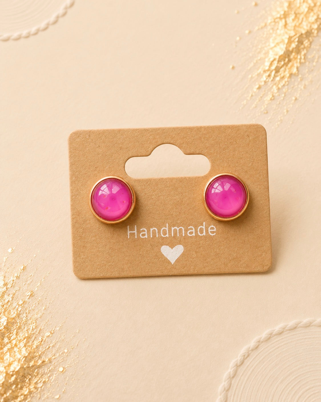 Fuchsia Glow Stud Earrings