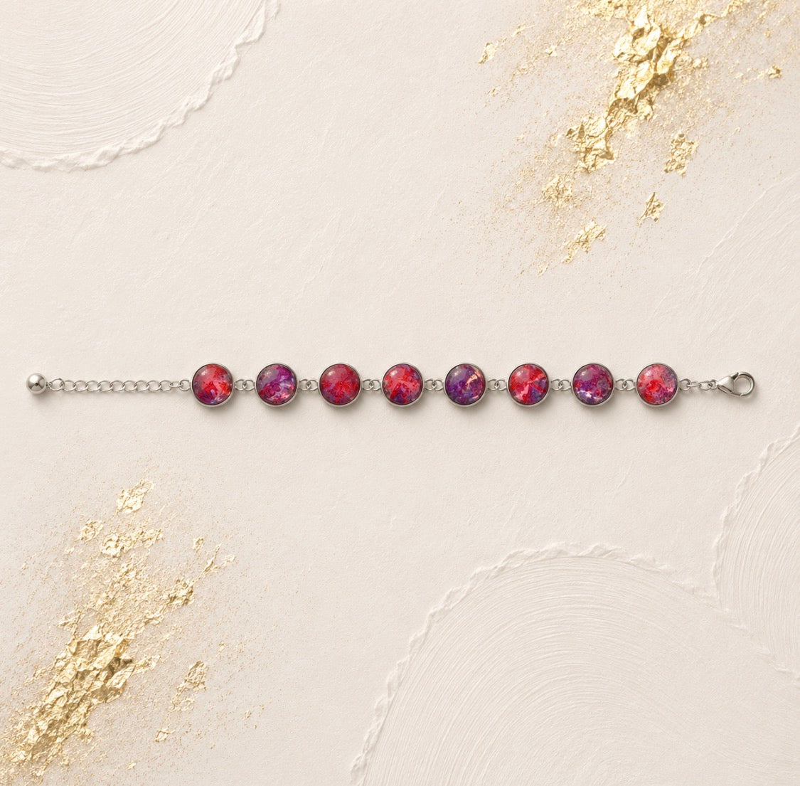 Ruby Radiance Mosaic Bracelet