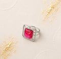 Crimson Bloom Statement Ring