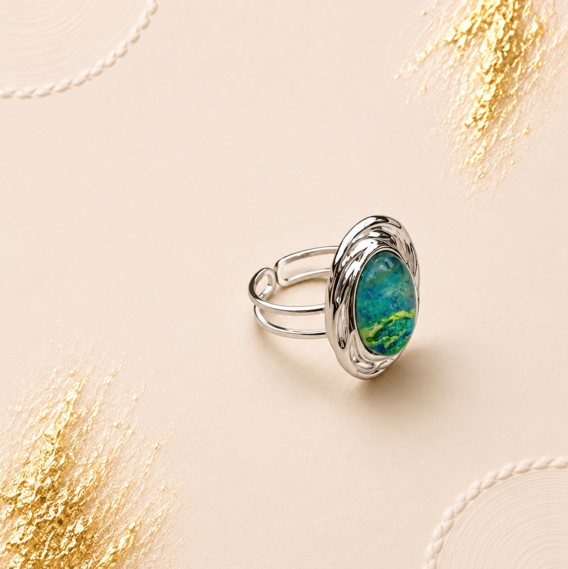 Lagoon Whisper Adjustable Ring