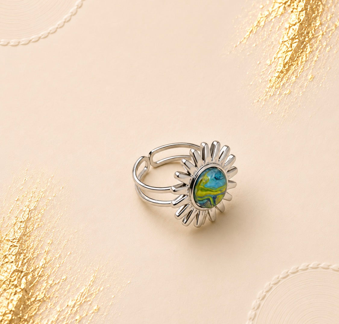 Ocean Bloom Adjustable Ring